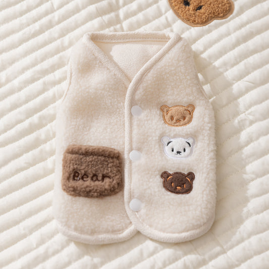 Cozy Bears Fleece Dog Vest