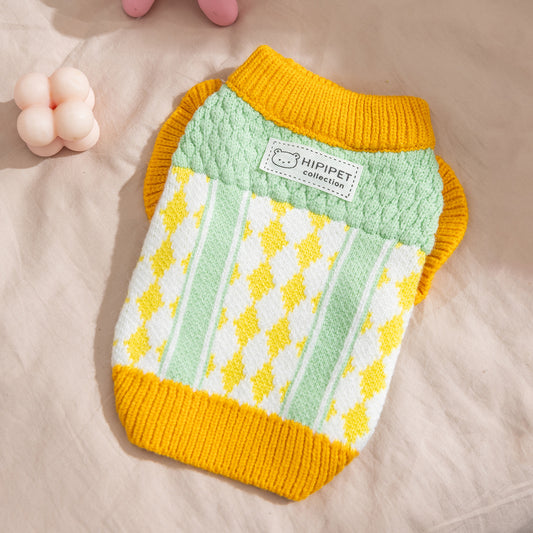 Argyle Knit Dog Sweater