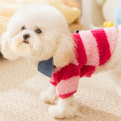 Striped Fleece Dog Shirt