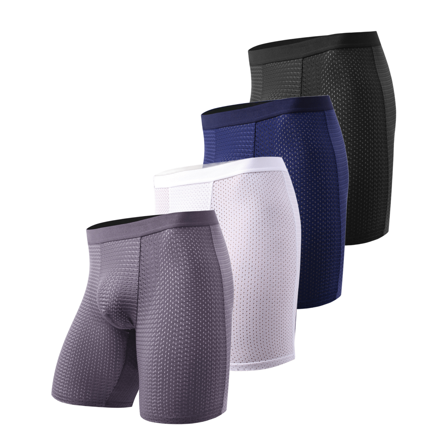 Men's Long Ice Silk Breathable Boxer Briefs