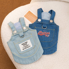 Denim Overall Dog Vest