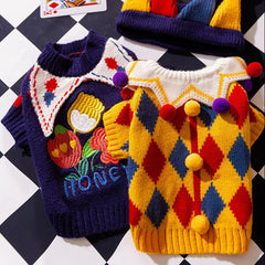 Argyle Knit Dog Sweater