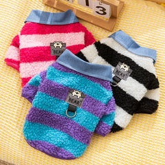 Striped Fleece Dog Shirt