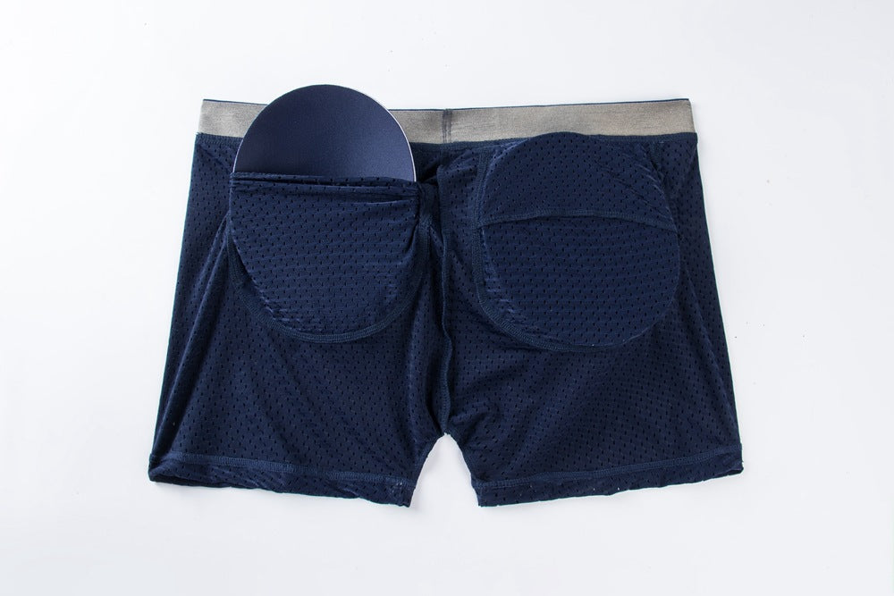 Men's Mesh Padded Hip-Lifting Trunks