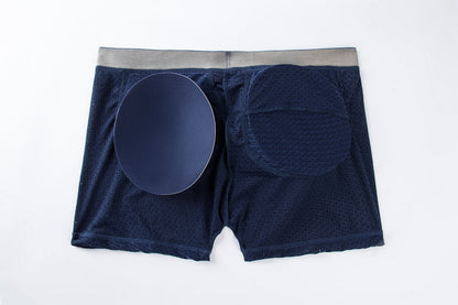 Men's Mesh Padded Hip-Lifting Trunks