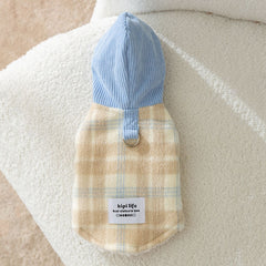 Hooded Plaid Dog Hoodie