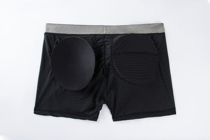 Men's Mesh Padded Hip-Lifting Trunks
