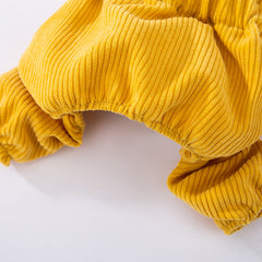 Corduroy Bear Suspender Pants