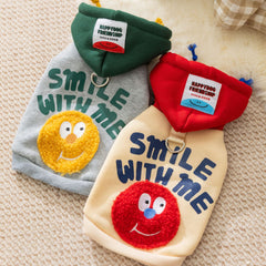 Smiley Face Cotton Dog Hoodie