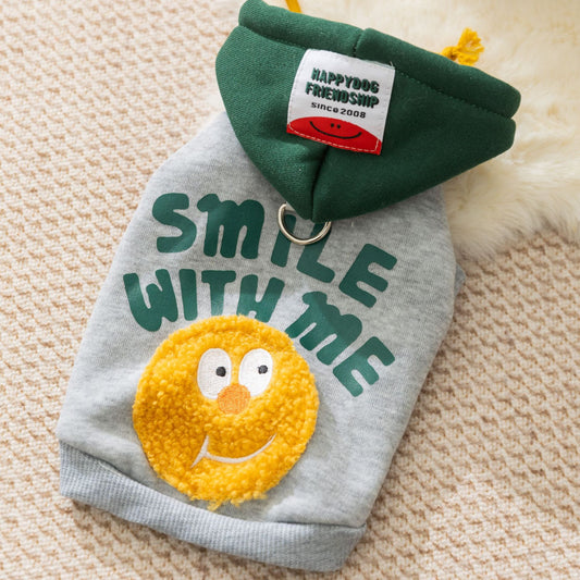Smiley Face Cotton Dog Hoodie