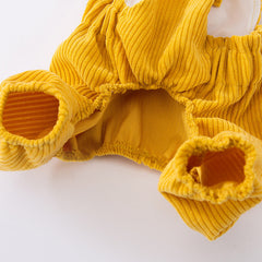 Corduroy Bear Suspender Pants