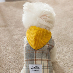 Hooded Plaid Dog Hoodie