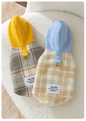 Hooded Plaid Dog Hoodie