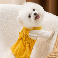 Corduroy Bear Suspender Pants