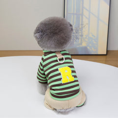 Letter R Striped Dog Jumpsuit