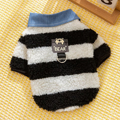 Striped Fleece Dog Shirt