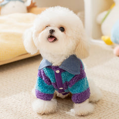 Striped Fleece Dog Shirt