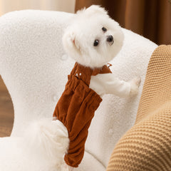 Corduroy Bear Suspender Pants