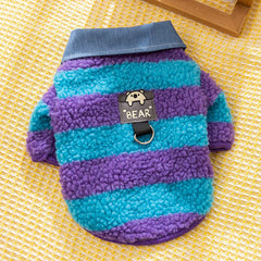 Striped Fleece Dog Shirt