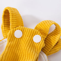 Corduroy Bear Suspender Pants