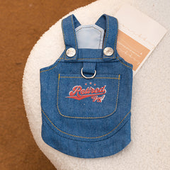 Denim Overall Dog Vest