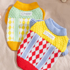 Argyle Knit Dog Sweater