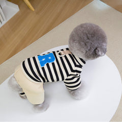 Letter R Striped Dog Jumpsuit