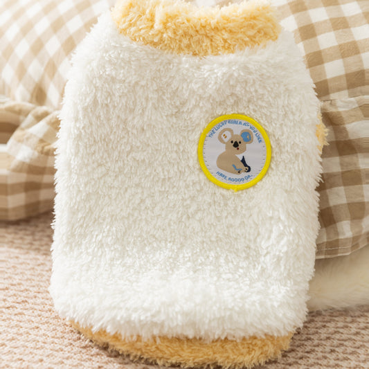Fluffy Dog Vest with Koala Patch