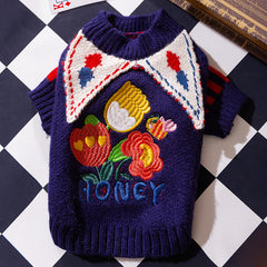 Argyle Knit Dog Sweater