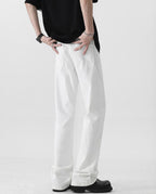 Men's white classic straight-leg jeans for tall men, back view highlighting clean silhouette and length