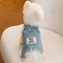 Denim Overall Dog Vest