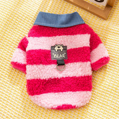 Striped Fleece Dog Shirt