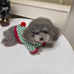 Christmas Snowman Plaid Dog Hoodie