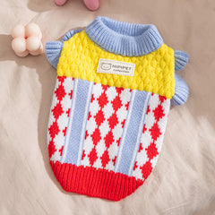Argyle Knit Dog Sweater