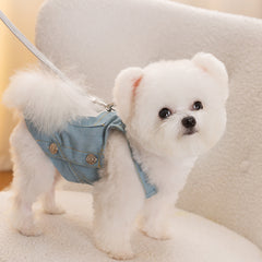 Denim Overall Dog Vest