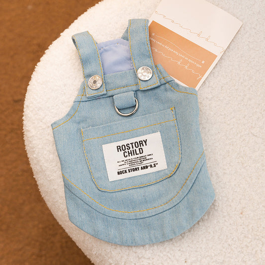 Denim Overall Dog Vest