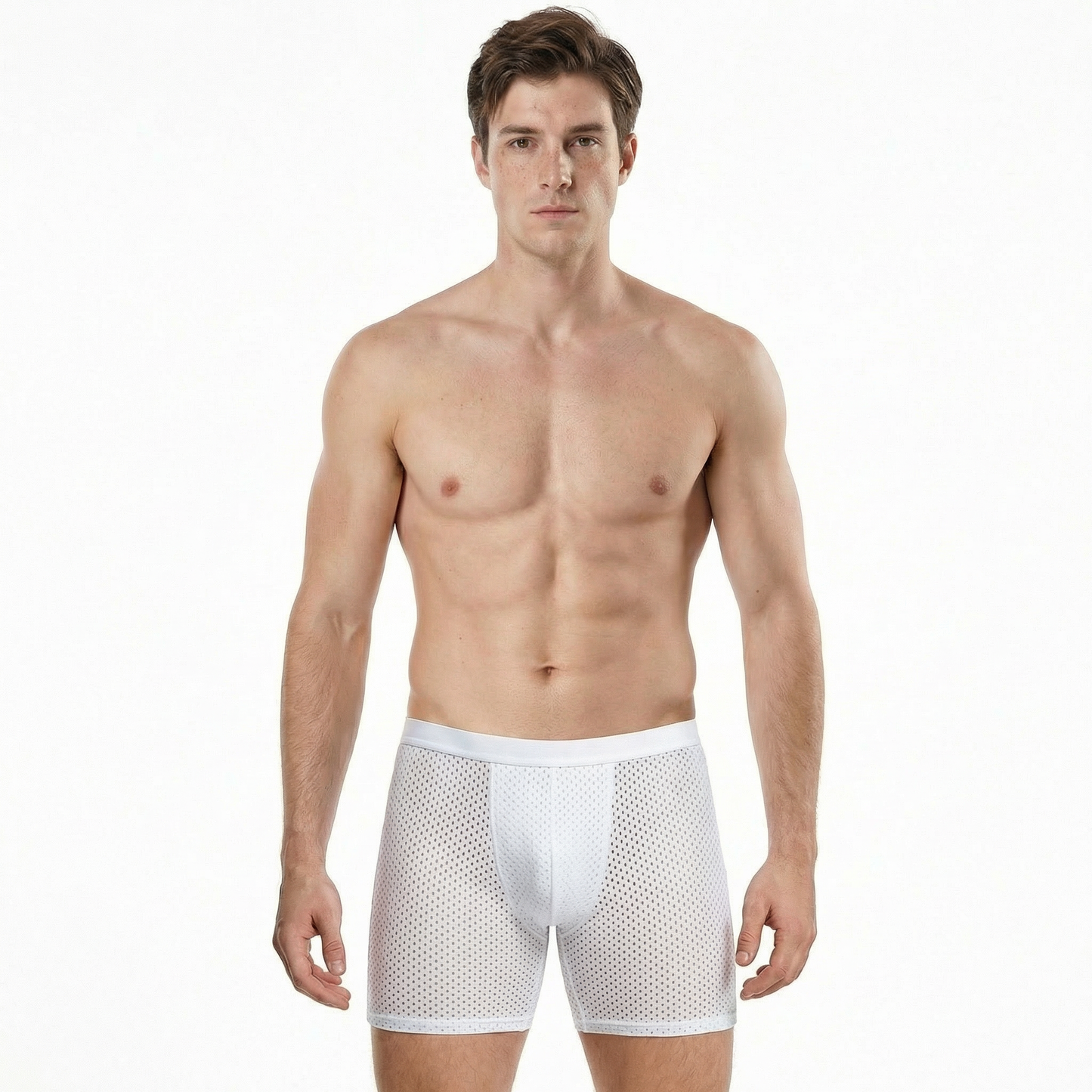 Men's Long Ice Silk Breathable Boxer Briefs