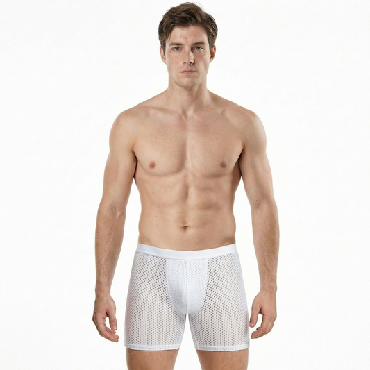 Men's Long Ice Silk Breathable Boxer Briefs