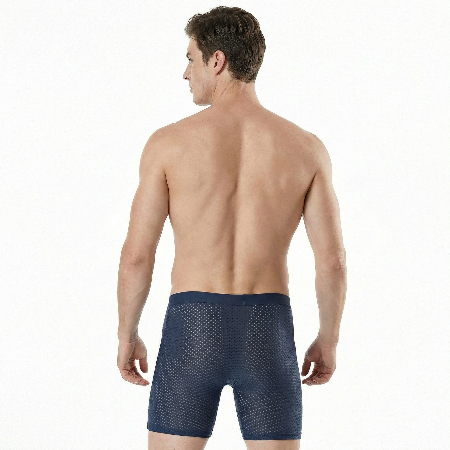 Men's Long Ice Silk Breathable Boxer Briefs