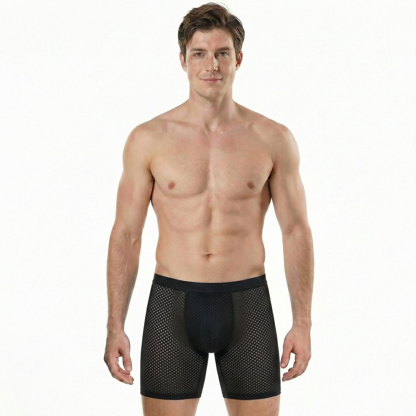 Men's Long Ice Silk Breathable Boxer Briefs