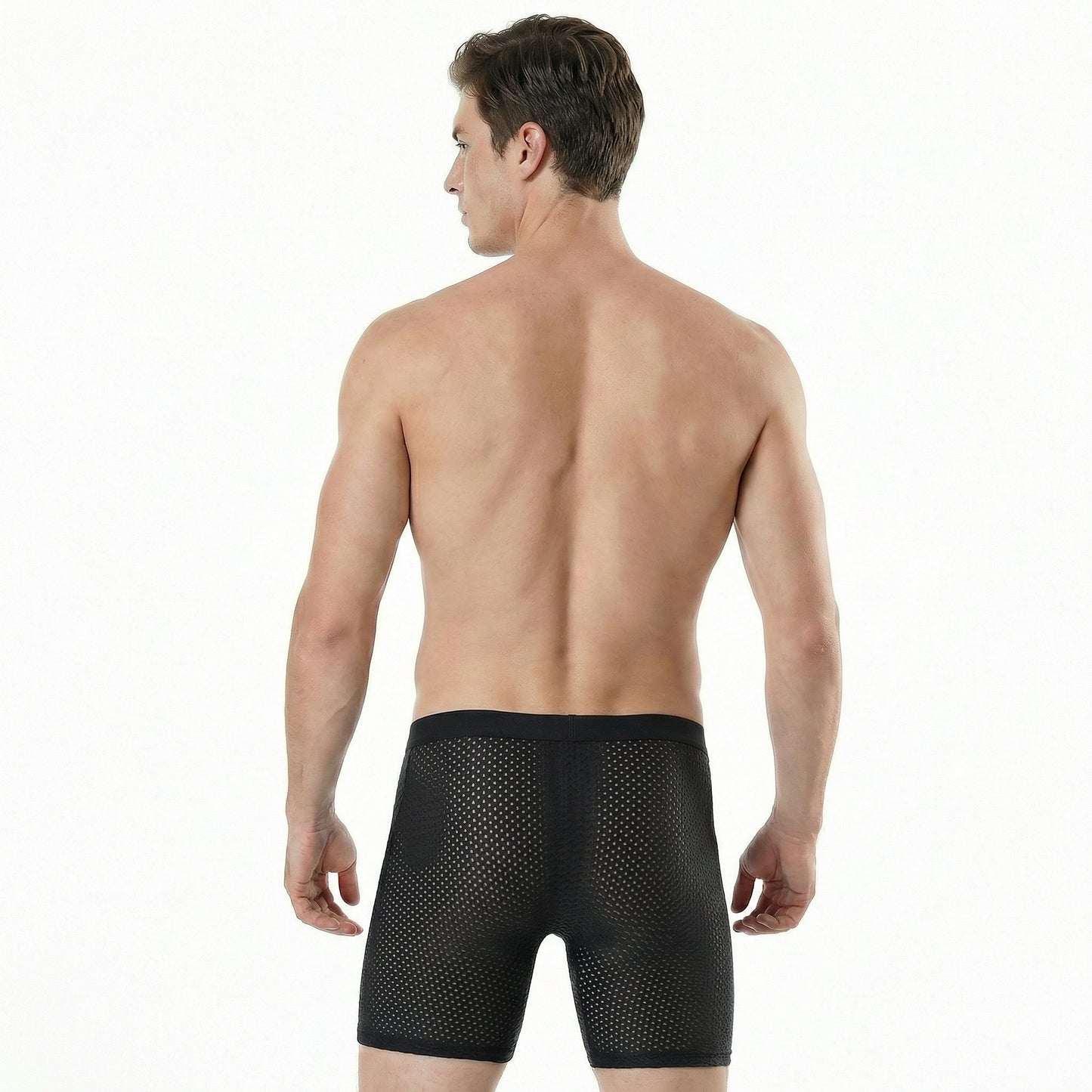 Men's Long Ice Silk Breathable Boxer Briefs