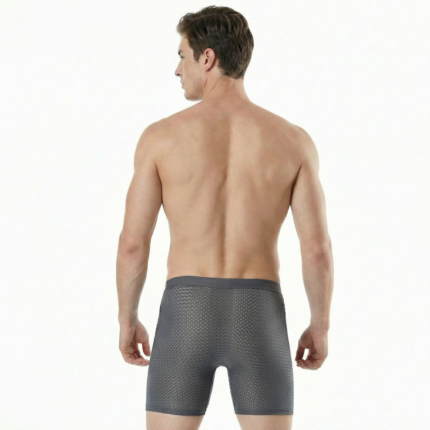 Men's Long Ice Silk Breathable Boxer Briefs