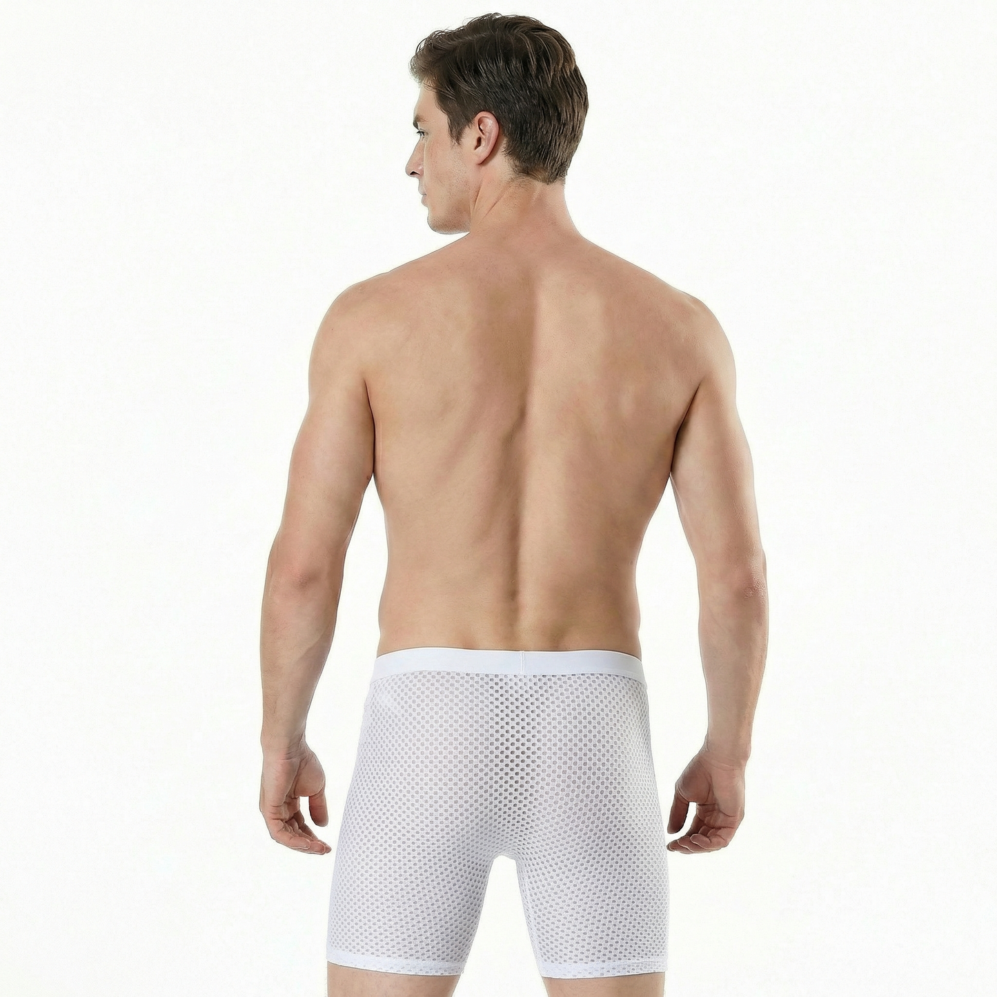 Men's Long Ice Silk Breathable Boxer Briefs