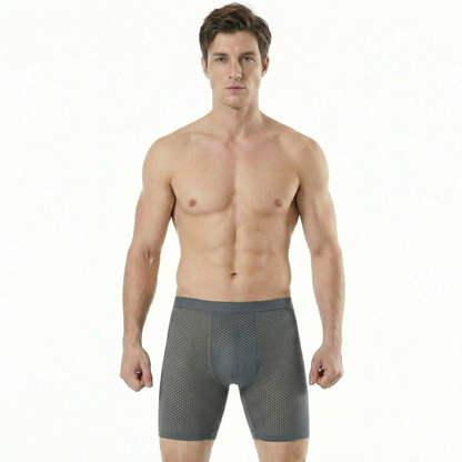 Men's Long Ice Silk Breathable Boxer Briefs