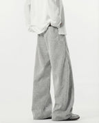 Men's gray weekender sweatpants for tall men, back view showing waistband and relaxed wide-leg cut