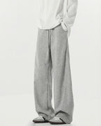 Gray weekender stretch lounge sweatpants for tall men, full-length side view with relaxed casual styling
